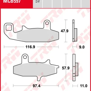 Rabatt TRW Bremsbeläge Satz MCB597, allround organic, mit ABE