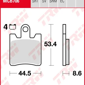 TRW Bremsbeläge Satz MCB706SRM, sinter maxi scooter, mit ABE Kostenloser Rückversand