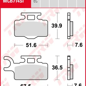 TRW Bremsbeläge Satz MCB714SI, sinter offroad, mit ABE Neu