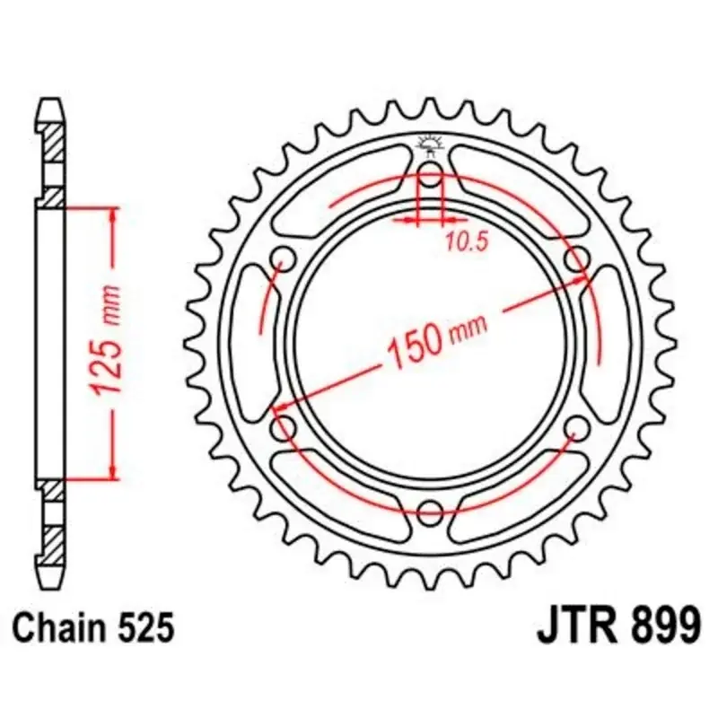Begrenztes Angebot Corona JT SPROCKETS acero estándar NEGRA JTR899 Paso 525