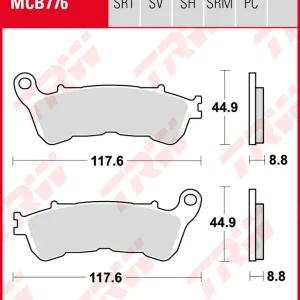 Must-Have TRW Bremsbeläge Satz MCB776SV, sinter street, mit ABE