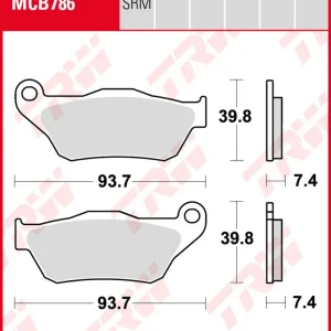 Highlight TRW Bremsbeläge Satz MCB786, allround organic, mit ABE