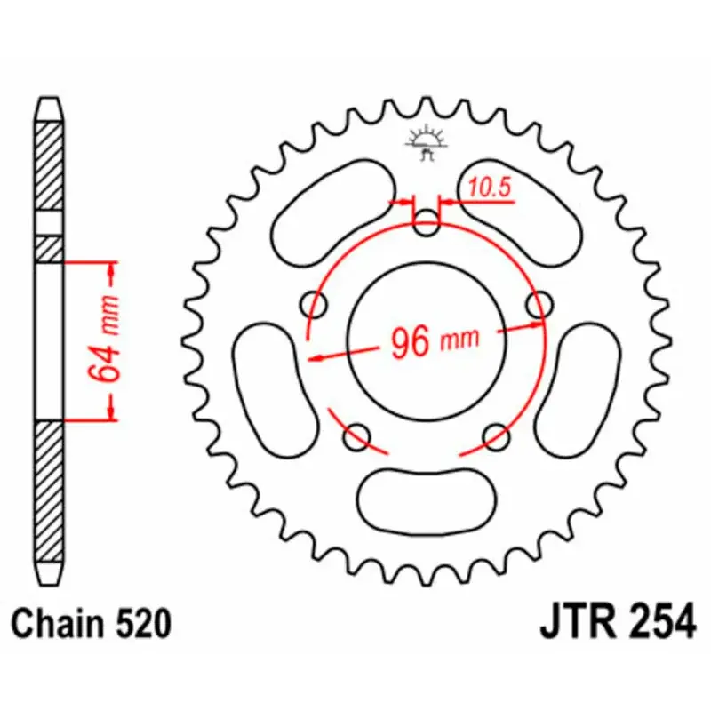 Kostenloser Versand Corona Transmisión JT Sprockets ACERO PLATA 520 HONDA JTR254