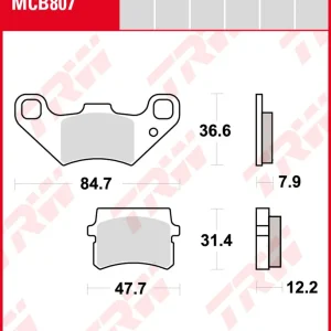 Neu Im Sortiment TRW Bremsbeläge Satz MCB807, allround organic, mit ABE