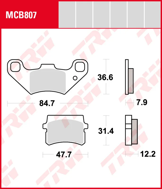 Neu Im Sortiment TRW Bremsbeläge Satz MCB807, allround organic, mit ABE