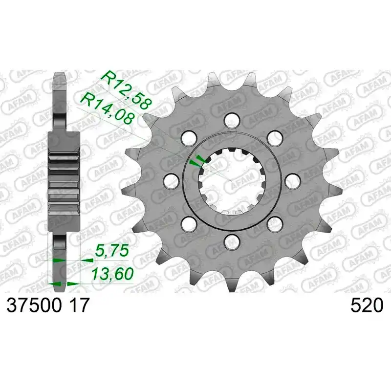 Jetzt Kaufen Piñón AFAM acero estándar 37500 520 APRILIA RS 660 2020-2025