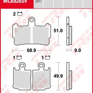 Knallerangebot TRW Bremsbeläge Satz MCB828SV, sinter street, mit ABE