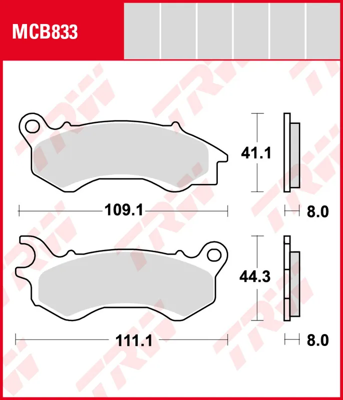 Neue Kollektion TRW Bremsbeläge Satz MCB833, allround organic, mit ABE