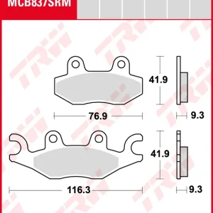 Sonderaktion TRW Bremsbeläge Satz MCB837SRM, sinter maxi scooter, mit ABE