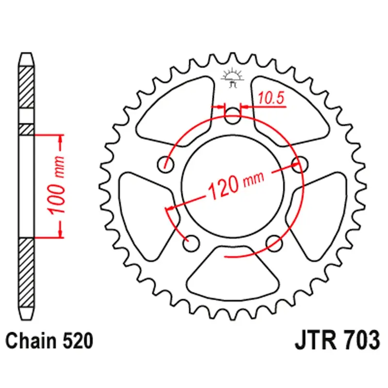 Online Kaufen Corona Transmisión JT Sprockets ACERO 520 703 NEGRA