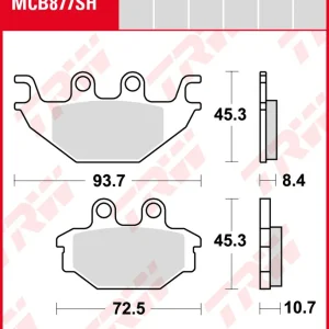 Neu Im Sortiment TRW Bremsbeläge Satz MCB877SH, sinter street, mit ABE
