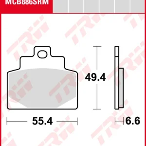 Ausverkauf TRW Bremsbeläge Satz MCB886SRM, sinter maxi scooter, mit ABE