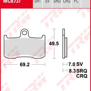 Nur Für Kurze Zeit TRW Bremsbeläge Satz MCB737SRT, sinter road  track, mit ABE