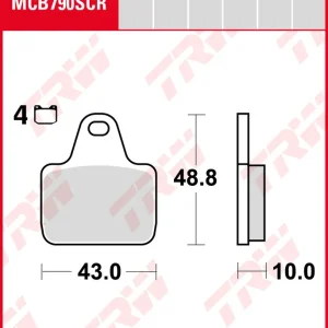 TRW Bremsbeläge Satz MCB790SCR, sinter-carbon racing, ohne ABE Solange Der Vorrat Reicht