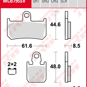 TRW Bremsbeläge Satz MCB795SCR, sinter-carbon racing, ohne ABE Super-Preis