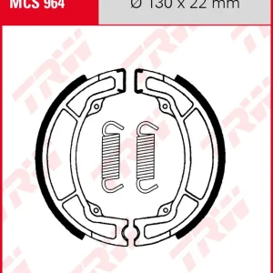 TRW Bremsbacken Satz MCS964, für Trommelbremse 130 x 22 mm - ausverkauft - Markenware
