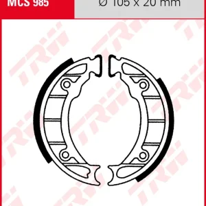 TRW Bremsbacken Satz MCS985, für Trommelbremse 104 x 20 mm Nur Heute