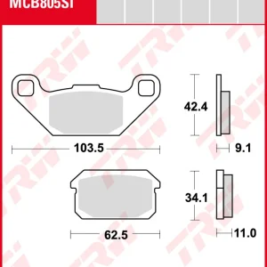 Top-Angebot Adly (Her Chee) ATV 300 Crossover, Bj. 05-09, Bremsbeläge hinten, TRW Lucas MCB805SI, Sinter Offroad