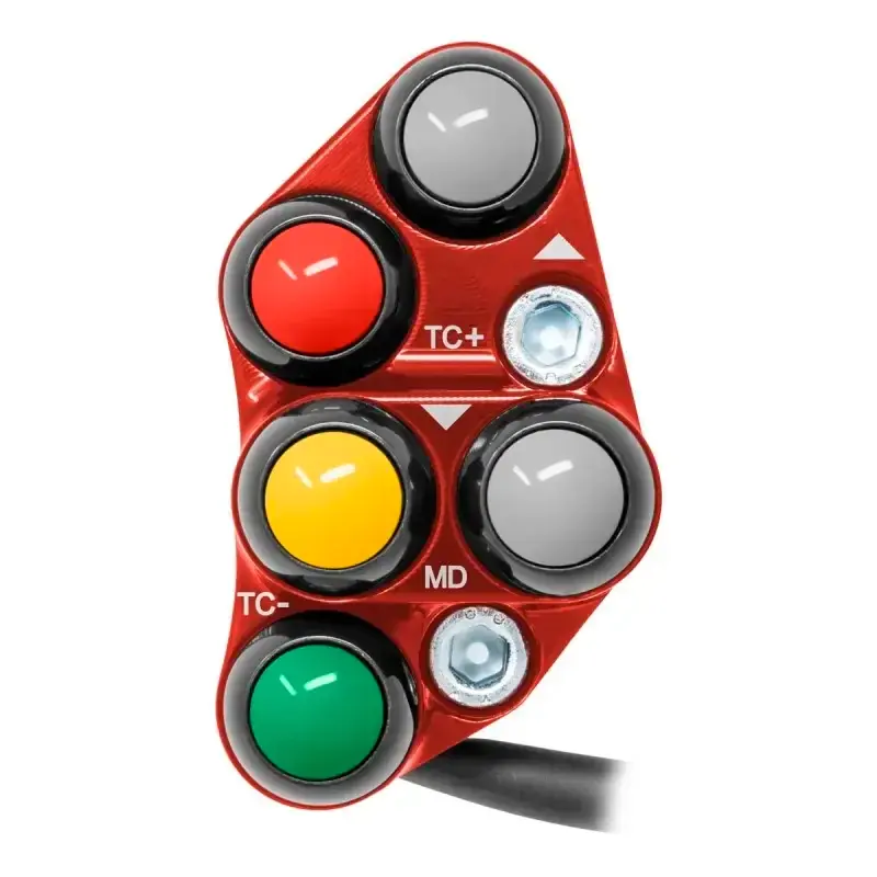 Piña Izquierda RACING 6 botones JETPRIME DUCATI PANIGALE 899-959-1199-1299 ROJO Versand Am Gleichen Tag