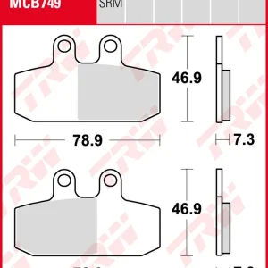 Aprilia 500 Atlantic, Bj. 02-05, PT, Bremsbeläge vorne,  RECHTE Seite, TRW Lucas MCB749SRM, Sinter Maxi Scooter Markenprodukt