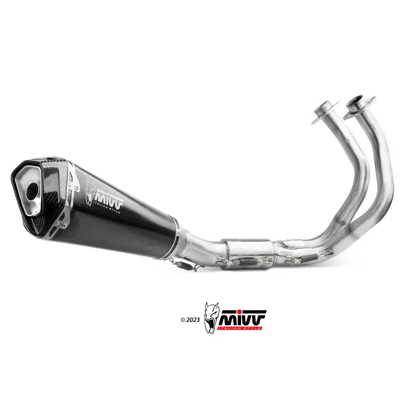 Highlight ESCAPE COMPLETO DE MIVV DELTA SYSTEM RACE BLACK SIGNREING STEEL NINJA 650 / Z650 2024-2026 (2 SONDAS LANBDA)