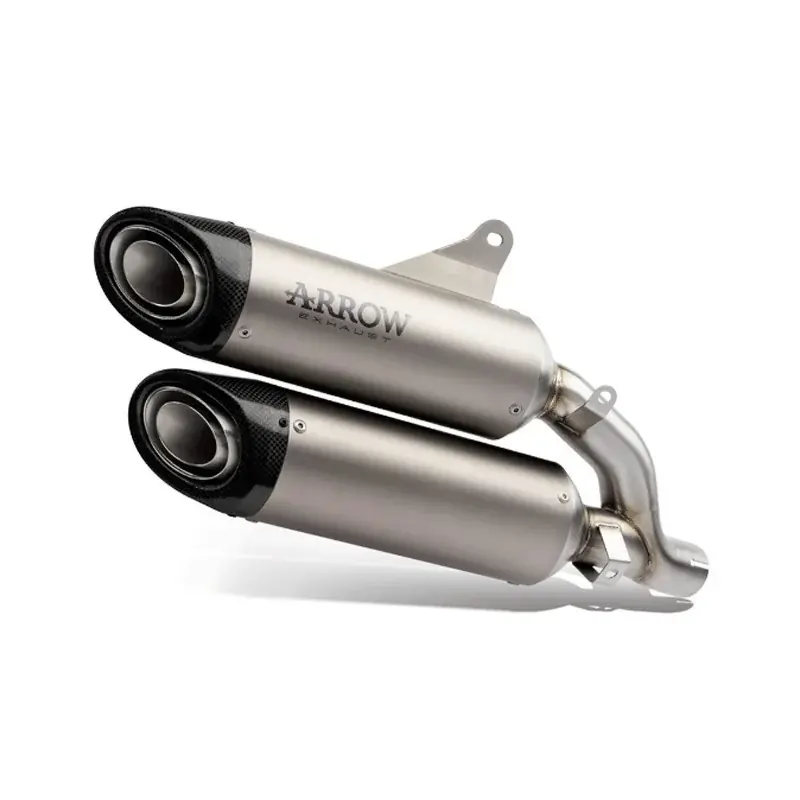 Heißes Angebot Silenciosos Round-Sil titanio racing ARROW (Dcho+Izdo) con fondo en carbono PANIGALE V2 / S 2025