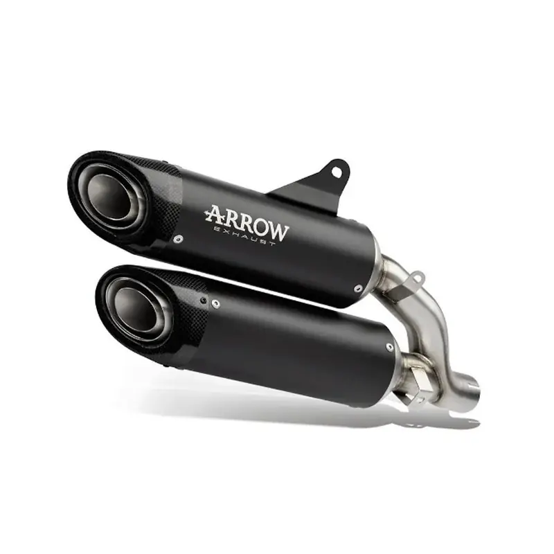 Kostenloser Rückversand Silenciosos Round-Sil titanio Dark ARROW (Dcho+Izdo) con fondo en carbono DUCATI PANIGALE V2 / S 2025