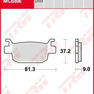 Markenprodukt Benelli 250 Leoncino, Bj. 18-, Bremsbeläge hinten, TRW Lucas MCB806, Organic Allround