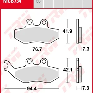 Ausverkauf Beta RR 50 Supermotard, Bj. 08-, Bremsbeläge vorne, TRW Lucas MCB734, Organic Allround