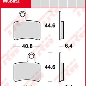 Markenware Beta 125 Rev 3, Bj. 06-08, Bremsbeläge hinten, TRW Lucas MCB852, Organic Allround