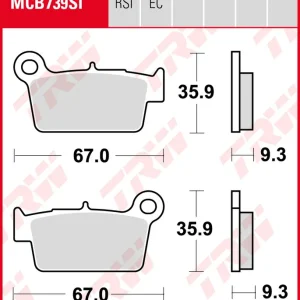 Neu Im Sortiment Beta RR 250, Bj. 05-, Bremsbeläge hinten, TRW Lucas MCB739SI, Sinter Offroad