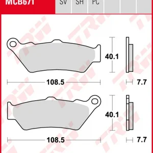 BMW F 700 / 800 GS, Bj. 16-, 4G80r, Bremsbeläge vorne, TRW Lucas MCB671, Organic Allround Expressversand