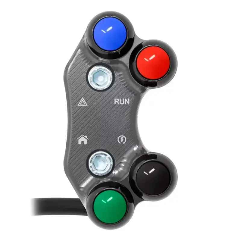 Jetzt Kaufen Interruptor de manillar derecho JETPRIME Triumph Street Triple 765 RS-MOTO2 orificios desalineados TITANIO