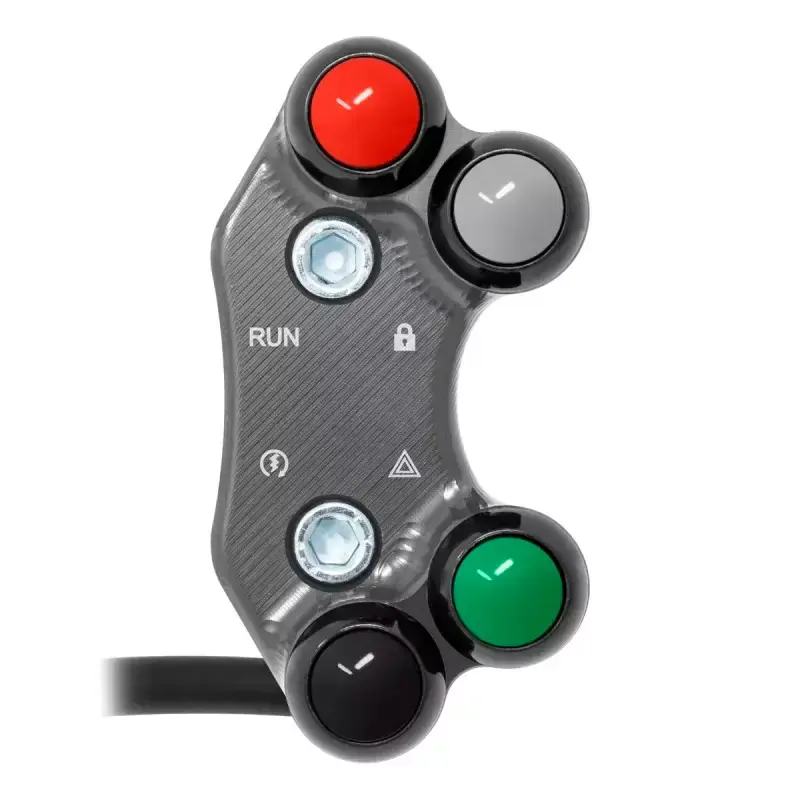 Interruptor de manillar Derecho JETPRIME para KTM 1290 Super Duke Adventure (Orificios Alineados) TITANIO Gratis Versand