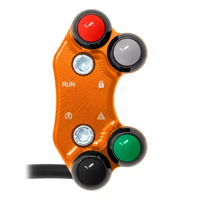 Interruptor de manillar Derecho JETPRIME para KTM 1290 Super Duke Adventure (Orificios Alineados) NARANJA Geprüft