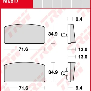 BMW R80 800 /7, Bj. -81, 247, Bremsbeläge vorne, TRW Lucas MCB17, Organic Allround Nur Heute