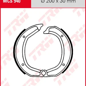 Gratis Versand BMW R90 900 /6, Bj. 73-76, R90/6, Bremsbeläge hinten, TRW Lucas MCS940 Bremsbacken