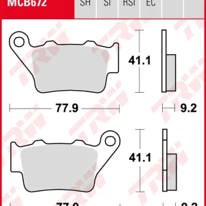 Beliebt BMW HP4 1000 RR Race-ABS, Bj. 12-16, K10, Bremsbeläge hinten, TRW Lucas MCB672SH, Sinter Street