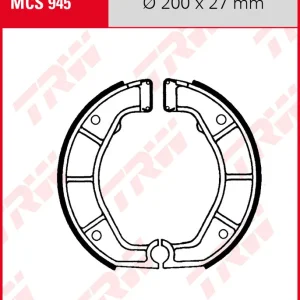 Neu Im Sortiment BMW R 1000 RS, Bj. 9/89-92, 247, Bremsbeläge hinten, TRW Lucas MCS945 Bremsbacken