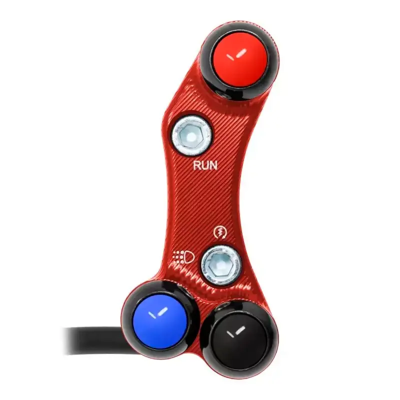 Gratis Versand Interruptor manillar derecho JETPRIME SUZUKI GSX-R 1000 2017-2021 ORIFICIOS DESALINEADOS ROJO