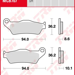 BMW R 1200 RT (Brembo Bremse), Bj. 03-13, R12T, Bremsbeläge hinten, TRW Lucas MCB707, Organic Allround Rabatt