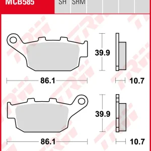 Saisonangebot Buell M2 1200 Cyclone, Bj. 99-02, EB1, Bremsbeläge hinten, TRW Lucas MCB585SH, Sinter Street