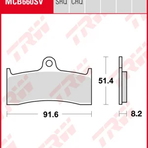 Buell S3 1200 Thunderbolt, Bj. 98-02, EB1, Bremsbeläge vorne,  TRW Lucas MCB660SV, Sinter Street Billig