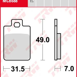 Begrenztes Angebot Cagiva 50 Typhoon, Bj. 96-, Bremsbeläge vorne, TRW Lucas MCB688, Organic Allround
