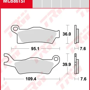 Can-Am 1000 Renegade, Bj. 14-, Bremsbeläge hinten, RECHTE Seite, TRW Lucas MCB861SI, Sinter Offroad Neu Im Sortiment