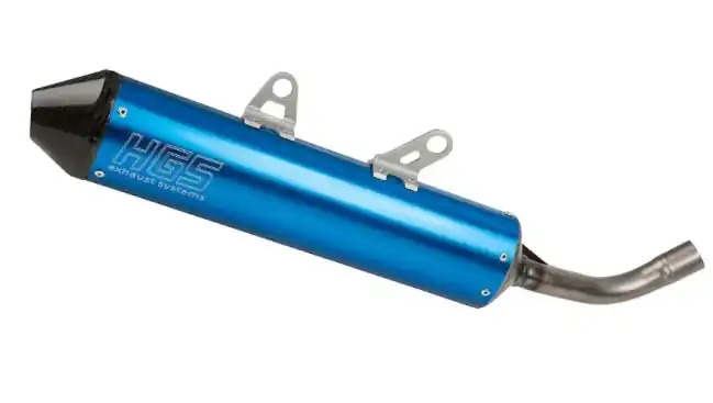 Highlight HGS Endschalldämpfer KTM SX TBI 250, 300 2023- / Husqvarna TC / GasGas MC Blau Carbon