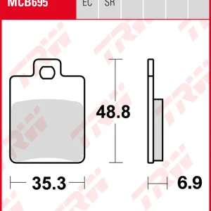 Expressversand Derbi 50 Sonar, Bj. 10-11, Bremsbeläge vorne, TRW Lucas MCB695, Organic Allround