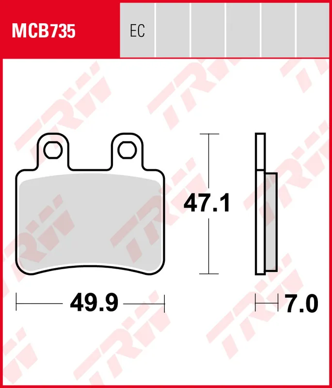 Wochenendangebot Derbi 125 Cross City, Bj. 09-, Bremsbeläge hinten, TRW Lucas MCB735, Organic Allround