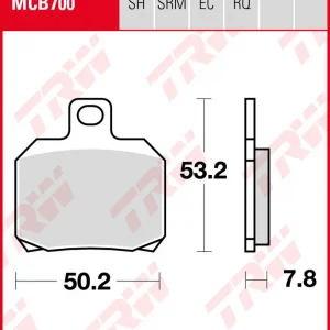 Ducati 1199 Panigale, S, R, Bj. 12-, H8, Bremsbeläge hinten, TRW Lucas MCB700SH, Sinter Street Markenware