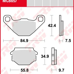 Neue Kollektion Fantic 50 RC Caballero, Bj. 95-, Bremsbeläge hinten, TRW Lucas MCB657, Organic Allround